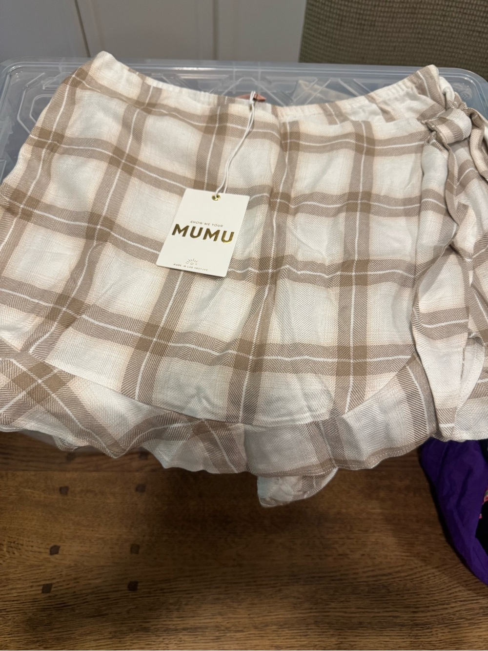 Show Me Your MuMu Valley Skort Everyday Plaid NWT - Picture 4 of 4